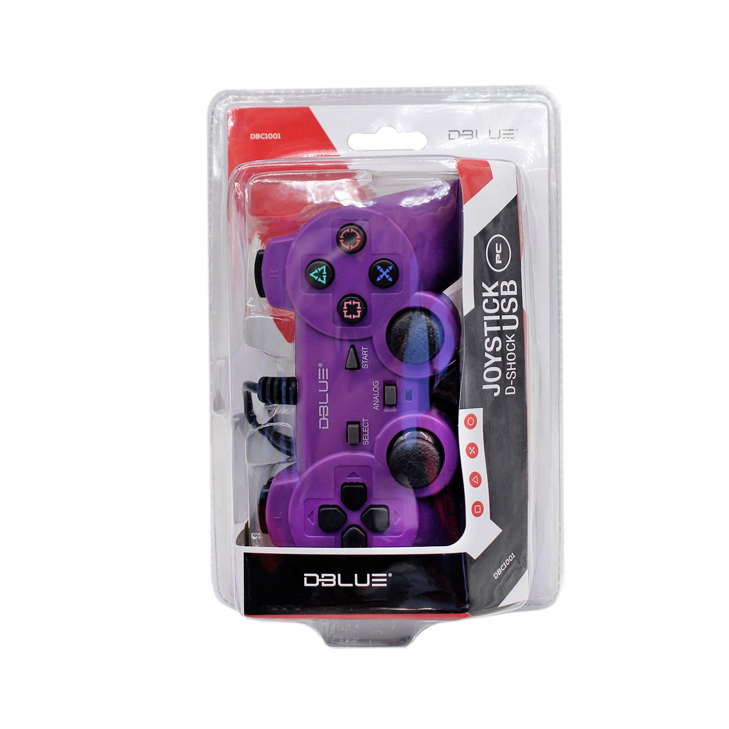 control dblue d shock usb doble vibracion pc/diseÑo ergonomico, purple control dblue d shock usb doble vibracion pc/diseÑo ergonomico, purple