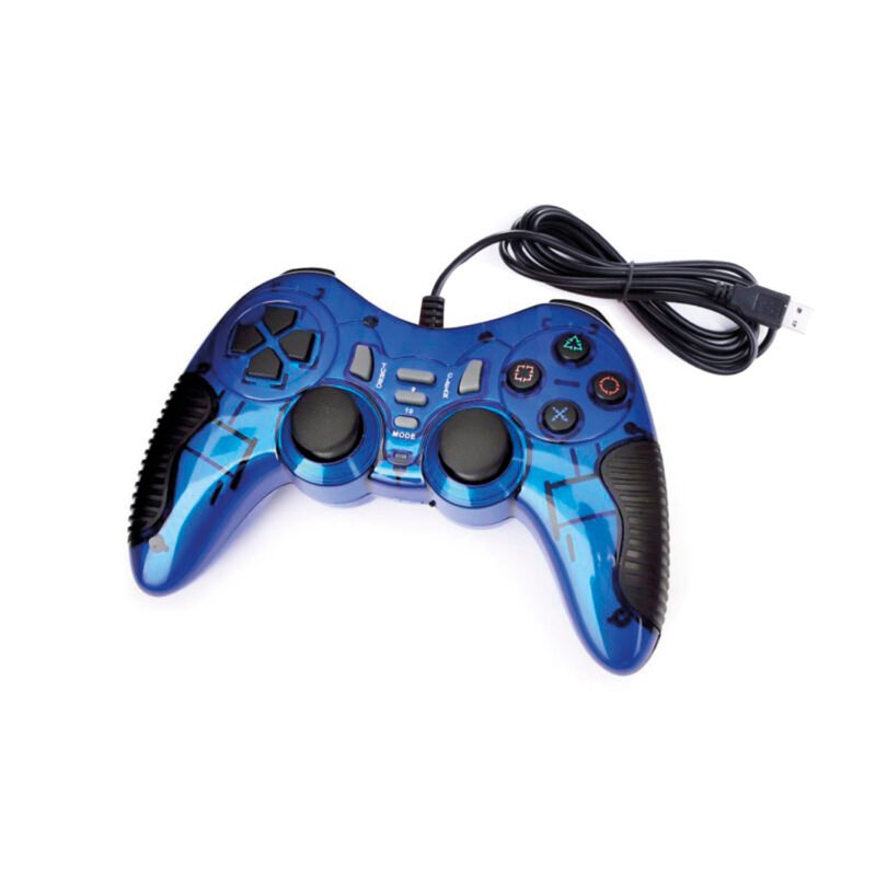 control dblue d shock usb double vibration pc blue/ cable de 1.56m/,mango antideslizante/doble vibracion, blue