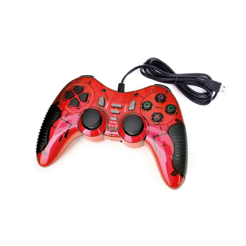 control dblue d shock usb double vibration pc blue/ cable de 1.56m/,mango antideslizante/doble vibracion, red