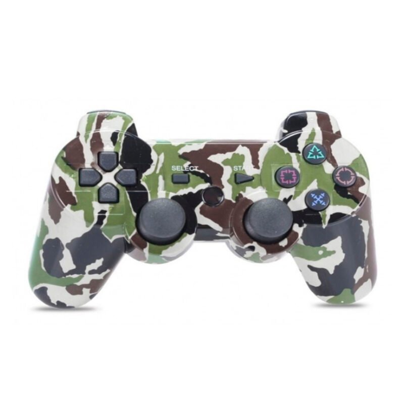 control ps3 dual shock bt wireless con entrada de 6 axiales. mimetizado green — vista 2