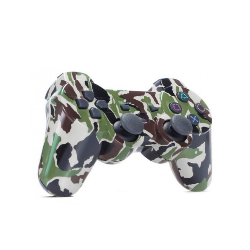 control ps3 dual shock bt wireless con entrada de 6 axiales. mimetizado green — vista 3