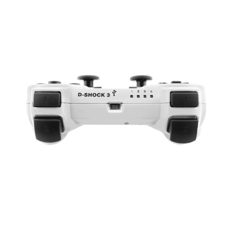 control dblue ps3 dual shock bluetooth wireless con entrada de 6 axiales, cable usb 1 metro, white — vista 2