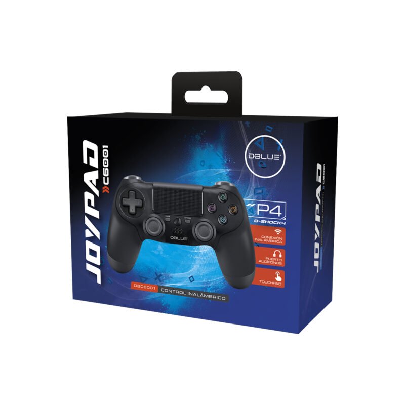control ps4 dual shock bt wireless con entrada de 6 axiales y entrada 3.5 black