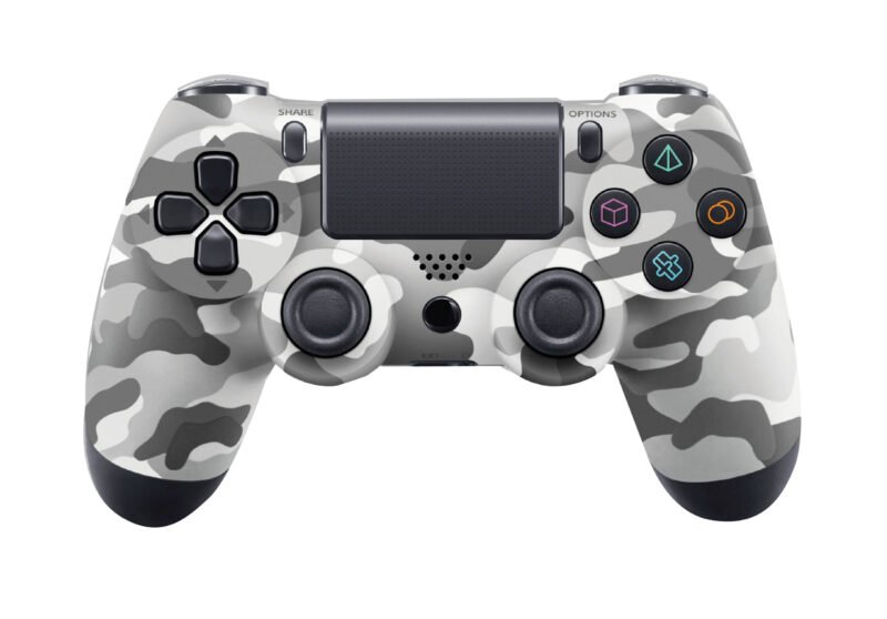 control dblue ps 4 dual shock bluetooth wireless de 6 auxiales y entrada 3.5. mimetizado