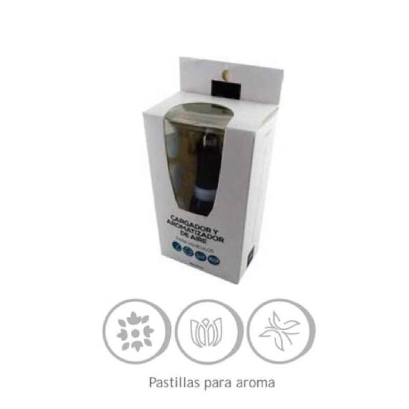 cargador dblue de automovil de celular y aromatizador, negro. — vista 3
