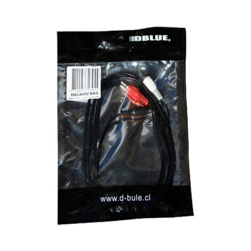 cable dblue 1.8 mts stereo plug 3.5 a 2 rca bag — vista 2