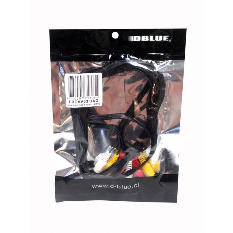 cable dblue 1.8 mts 3rca a 3rca bag — vista 3