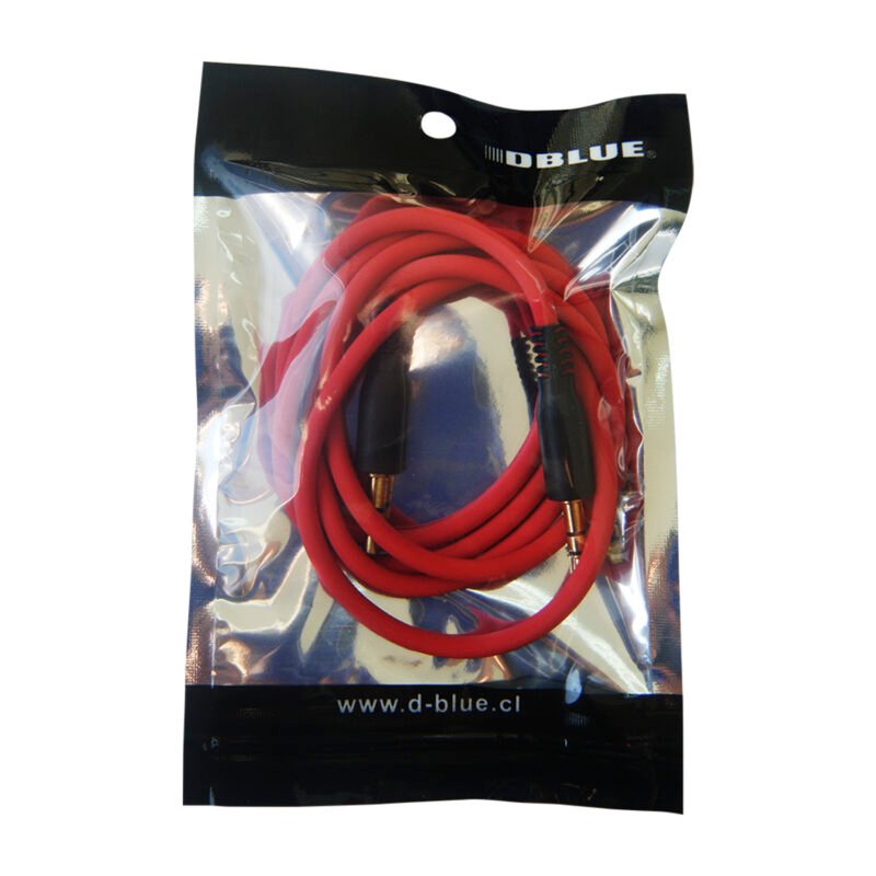 cable dblue 1 mt stereo plug 3.5 a 3.5 bag red