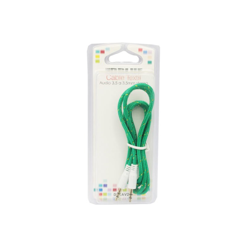 cable dblue textil resistente 1 mt plug 3.5 a 3.5 green — vista 3