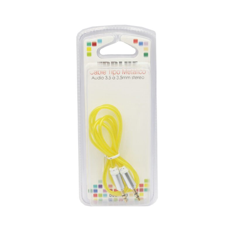cable dblue metalico 1 mt plug 3.5 a 3.5 yellow. — vista 3
