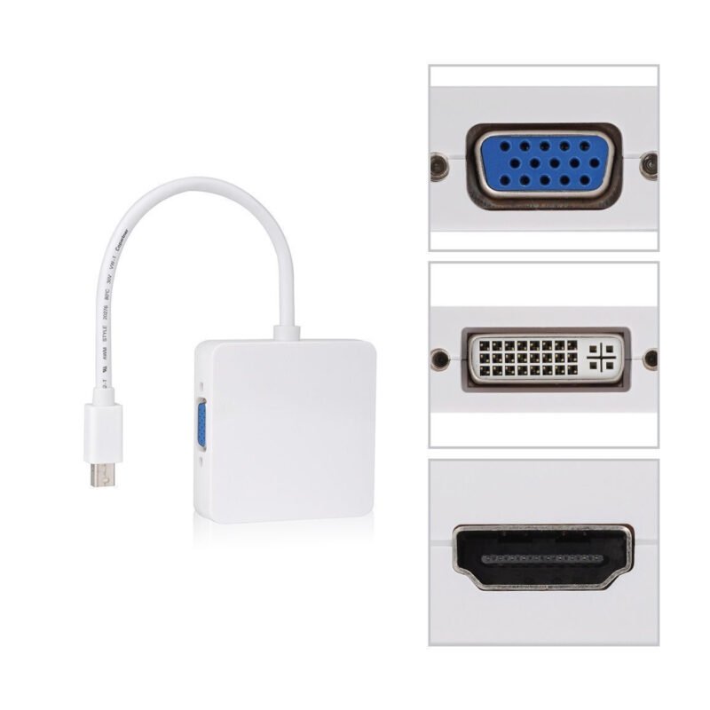 adaptador dblue mini displayport a hdmi vga y dvi para macbook/air/pro — vista 4