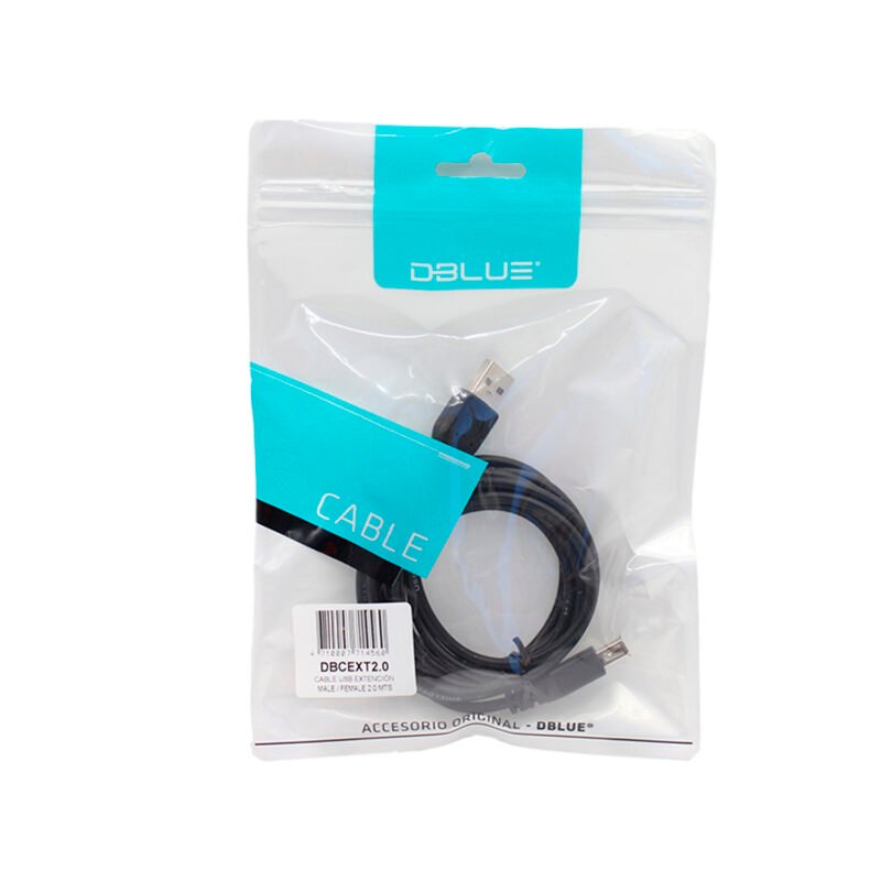 cable dblue usb extencion macho / hembra de 2.0 mts — vista 4