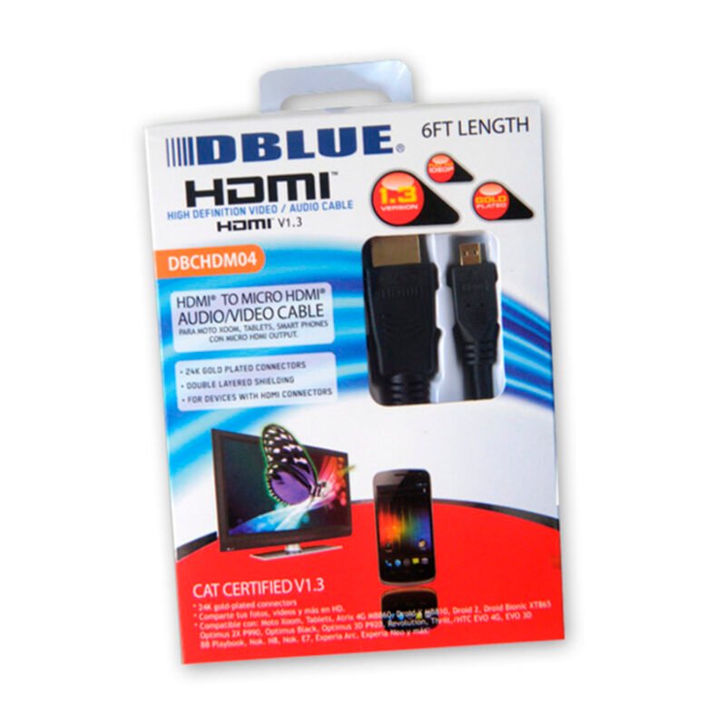 cable hdmi micro hdmi v.1.4 tv led3d/lcd/celulares/notebook/camaras digitales 1.8mts — vista 2