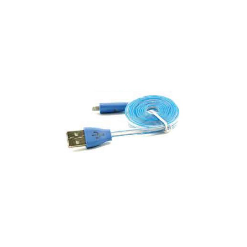 cable con luz sonrisa multicolor de usb a lightning 100 cm app. blue