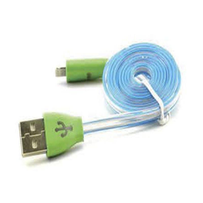 cable con luz sonrisa multicolor de usb a lightning 100cm app. green