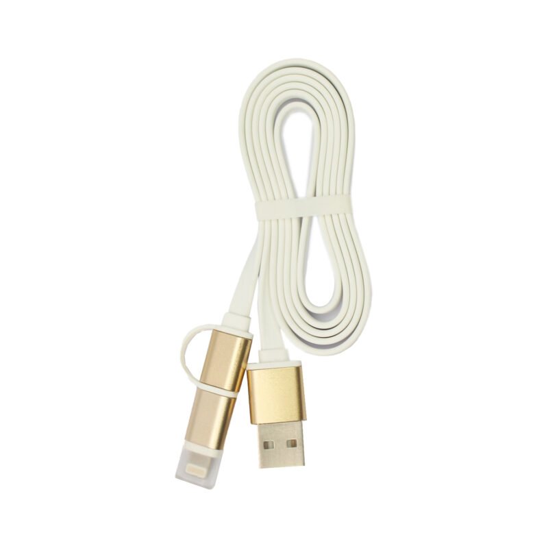 cable 2x1 de usb a micro usb o lightning 100 appwhite — vista 3