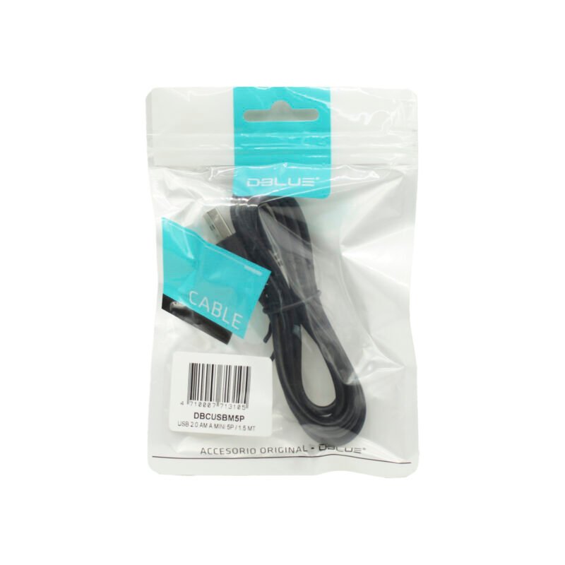 cable usb 2.0 a usb mini 5 pines 1.5m