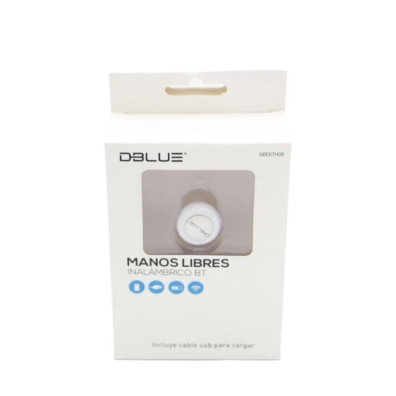 audifono dblue manos libres elite style bt con cable usb de carga, 3 hrs en conversacion,white — vista 2