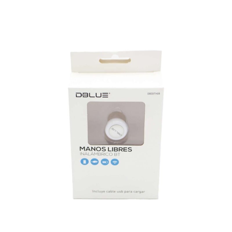 audifono dblue manos libres elite style bt con cable usb de carga, 3 hrs en conversacion,white — vista 4