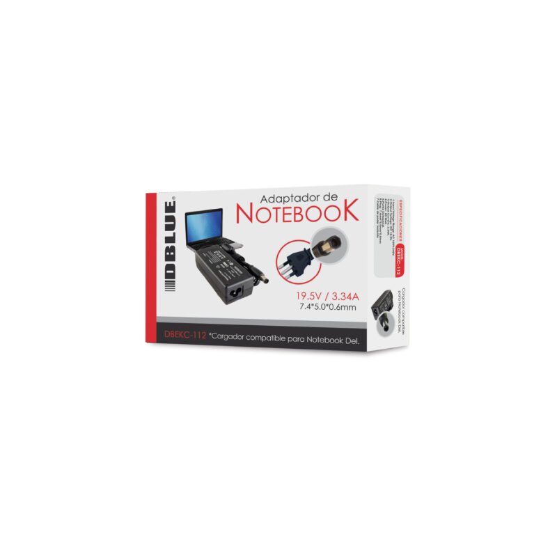 cargador de notebook dblue 19.5v/3,34a compatible dell(pin 7.4*5.0*0.6)