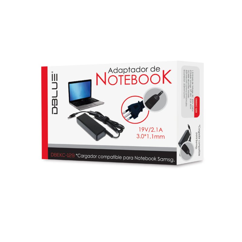 cargador de notebook dblue 19v/2.1a compatible samsung 40w.