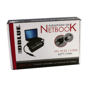 cargador de notebook dblue 19v 19,5v/2.05a hp compatible 40w.