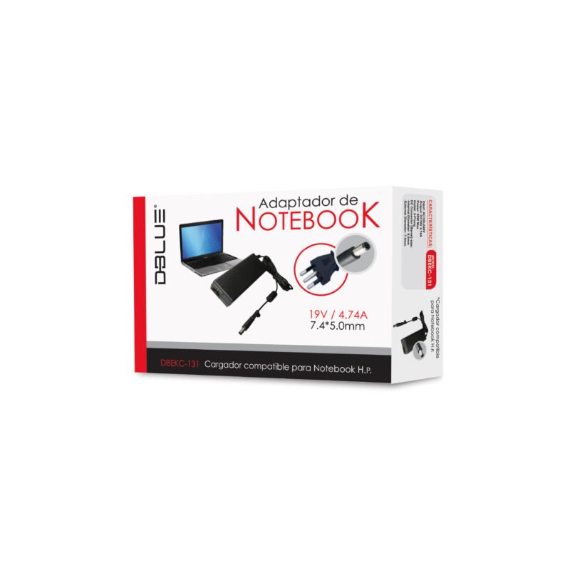 cargador de notebook dblue 19v/4,74a compatible hp/compaq 90w.