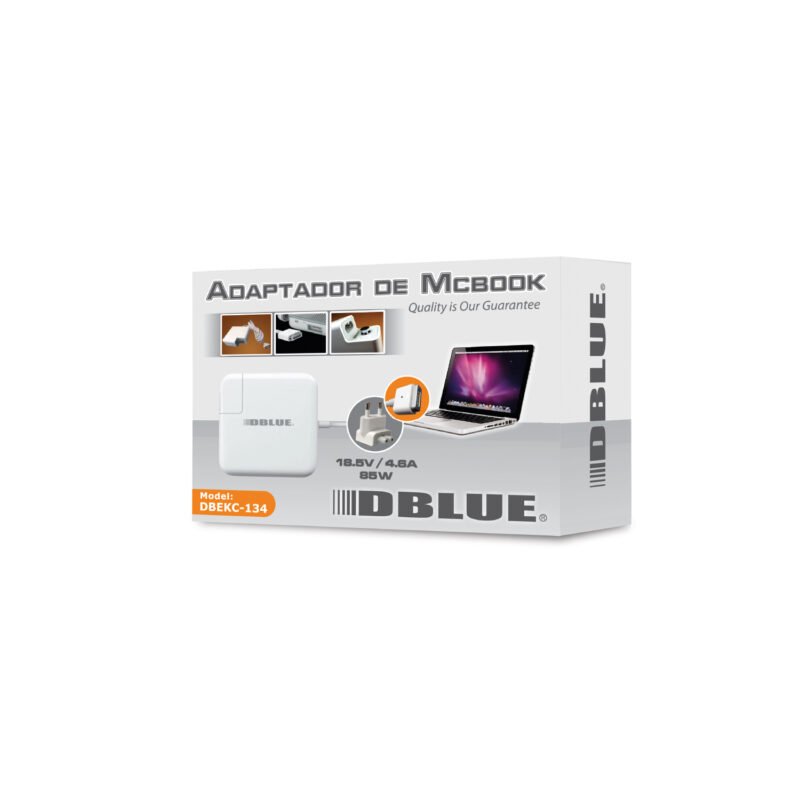 cargador de notebook dblue 18.5v/4.6a compatible macbook pro 85w white