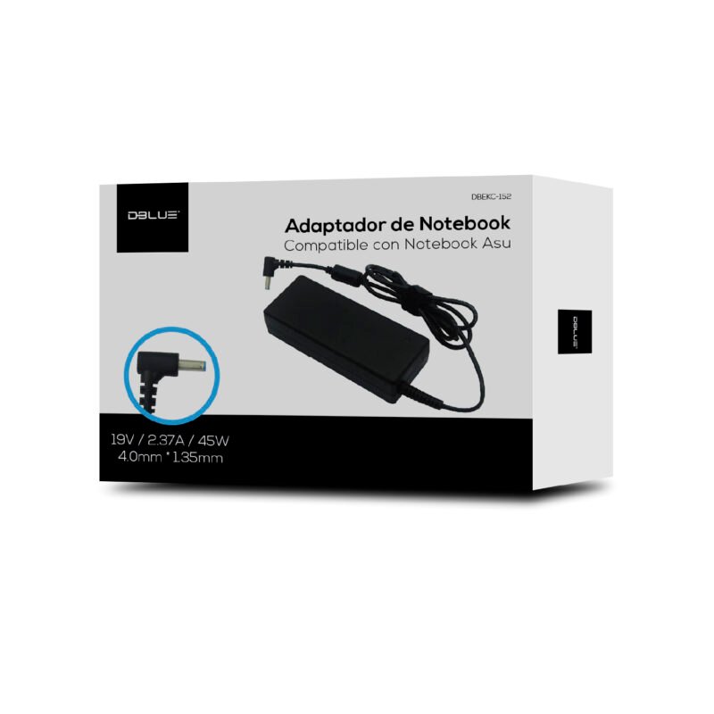 cargador de notebook dblue 19v/2,37a 45w compatible asus (pin 4,0*1,35) — vista 2
