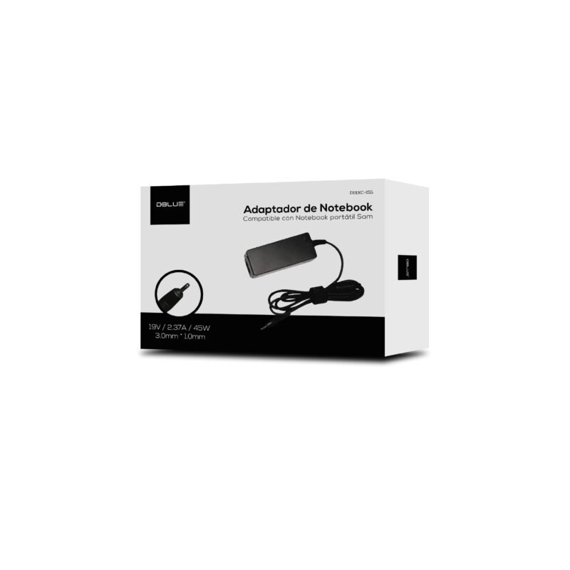 cargador de notebook dblue 19v/2,37a 45w compatible samsung/acer(pin 3.0*1.0)