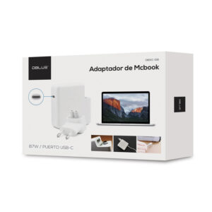 cargador de notebook dblue compatible macbook pro 61w tipo c. white