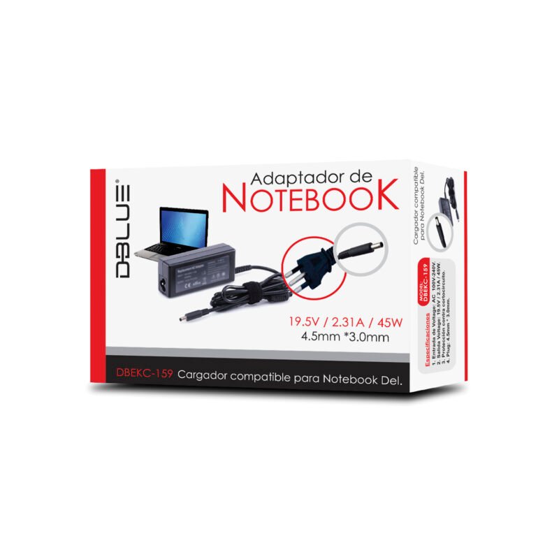 cargador de notebook dblue 19.5v 2.31a 4.5*3.0mm compatible dell