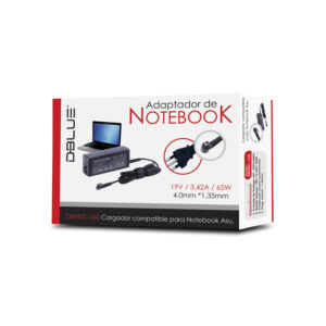 cargador de notebook dblue 19v 3.42a 4.0*1.35mm compatible asus