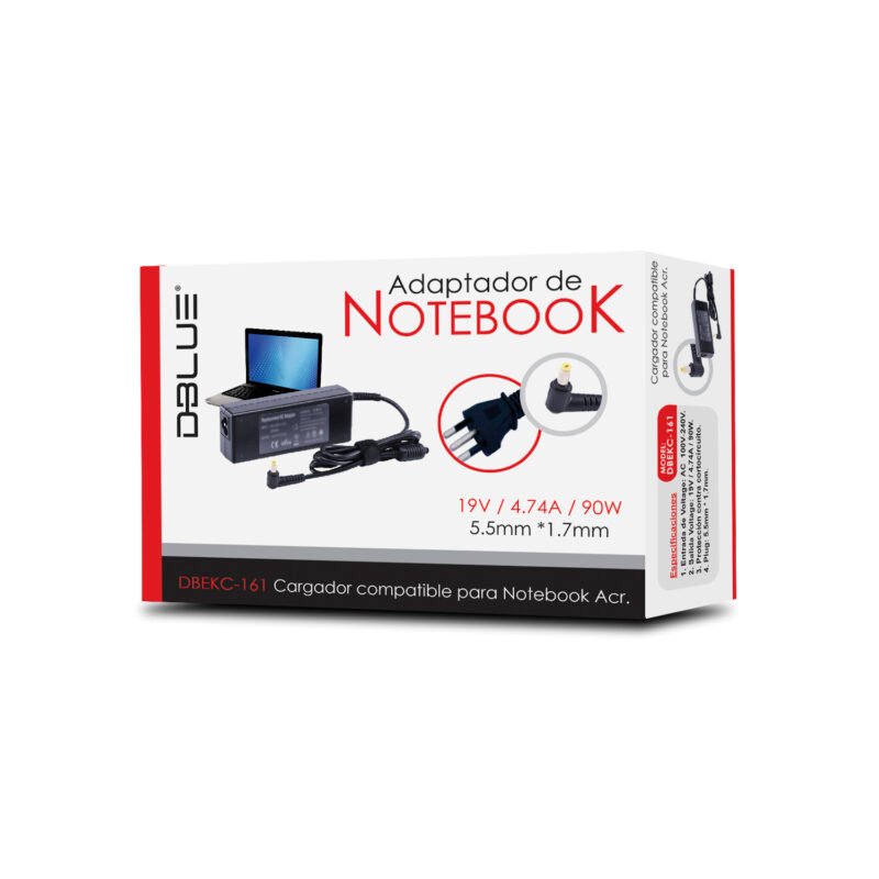 cargador de notebook dblue 19v 4.74a 5.5*1.7mm compatible acer