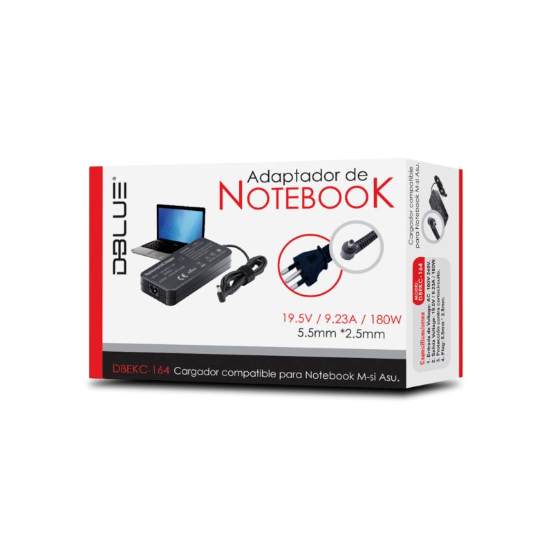 cargador de notebook dblue 19.5v 9.23a 5.5*2.5mm slim msi asus