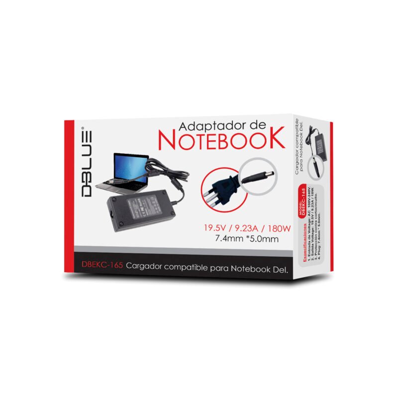 cargador de notebook dblue 19.5v 9.23a 7.4*5.0mm slim compatible dell