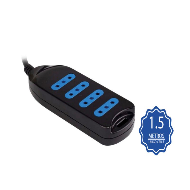 alargador multiple 4 entradas de 1.5 mts, con certificacion sec. black — vista 2