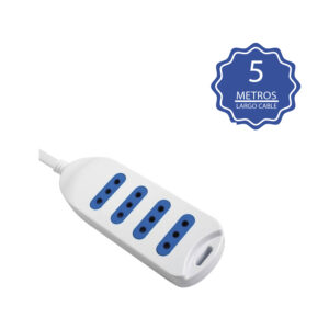alargador multiple dblue 4 entradas de 5 mts, con certificacion sec,white