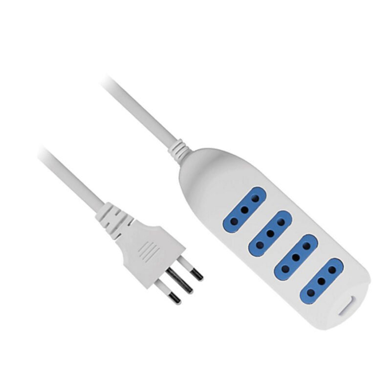 alargador multiple dblue 4 entradas de 3 mts, con certificacion sec,white