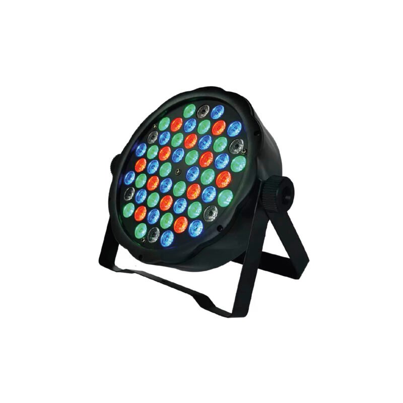 foco dblue par led rgb con entrada dmx512, para fiesta con 54 led enchufe americano