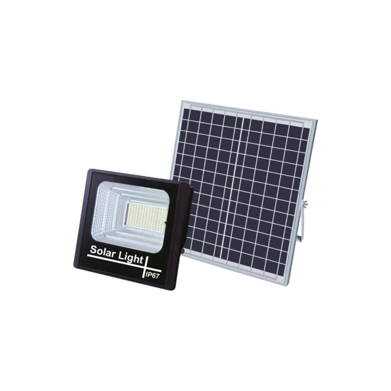 foco solar 25w con panel solar y control remoto