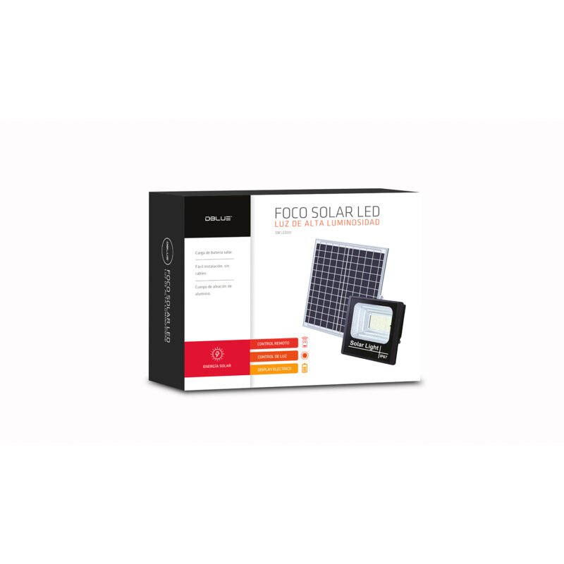 foco solar 25w con panel solar y control remoto — vista 3