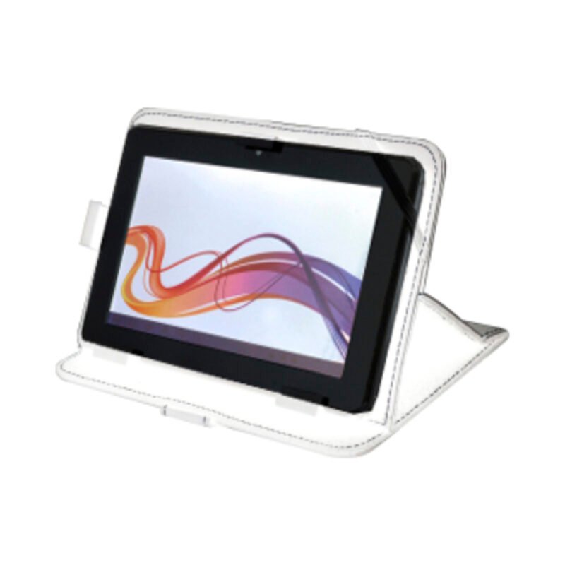 funda dblue para tablet de 7 pulgadas, clip ajustable de esquinas, correa de cierre elasticada,white