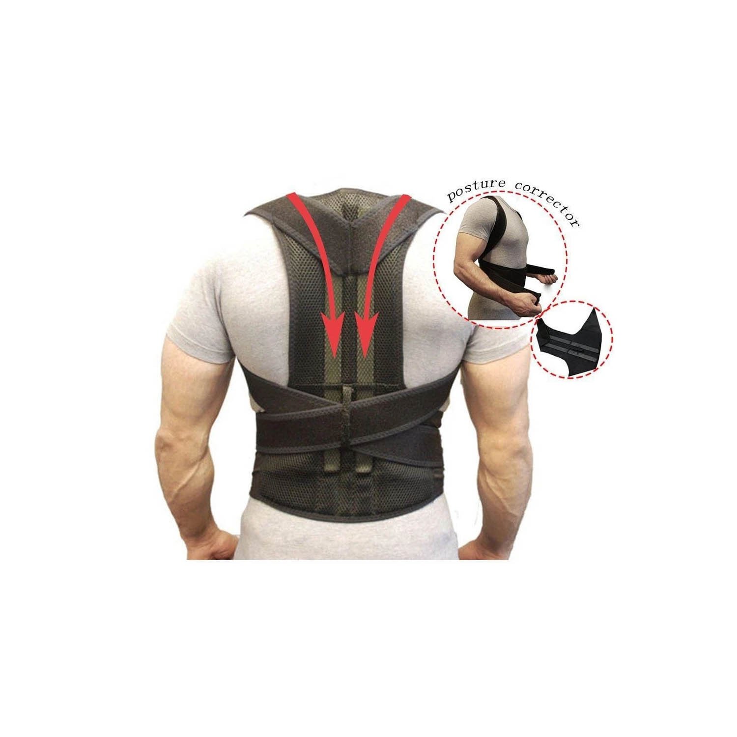 corrector de postura ajustable con soporte de hombro (talla xxl) corrector de postura ajustable con soporte de hombro (talla xxl)