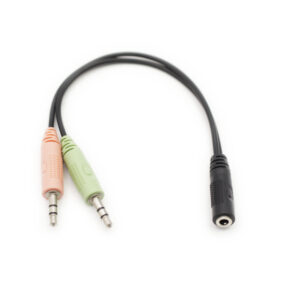 cable adaptador jack hembra 3.5 mm a jack doble macho para audifono