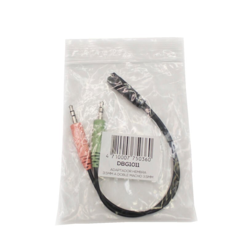 cable adaptador jack hembra 3.5 mm a jack doble macho para audifono — vista 2