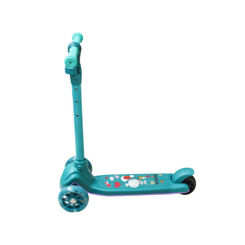 scooter 3 ruedas con luz, soporte maximo 80kl, facil de usar, green