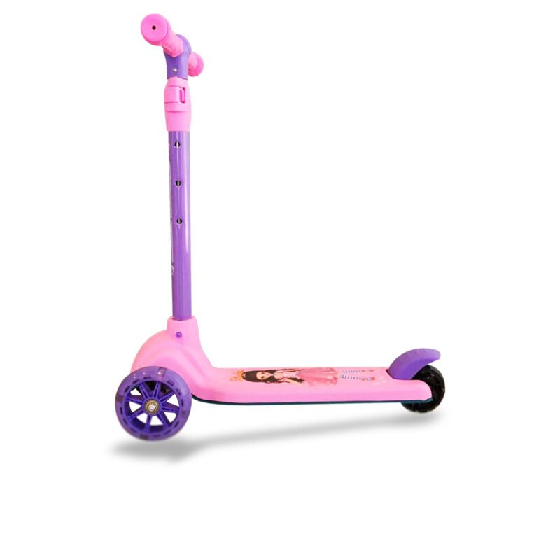 scooter 3 ruedas con luz, soporte maximo 80kl, facil de usar, pink