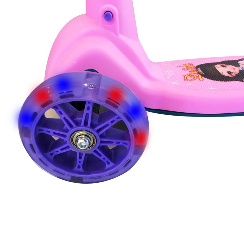 scooter 3 ruedas con luz, soporte maximo 80kl, facil de usar, pink — vista 5