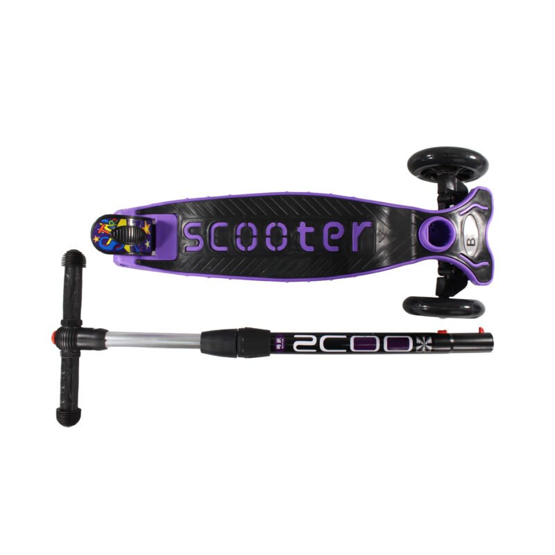 scooter 3 ruedas con luz, soporte maximo 80kl, facil de usar, purple — vista 3